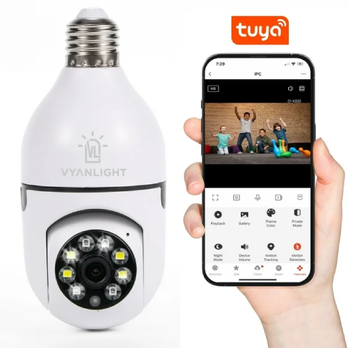 2K Full-Color Night Vision Bulb Video Camera