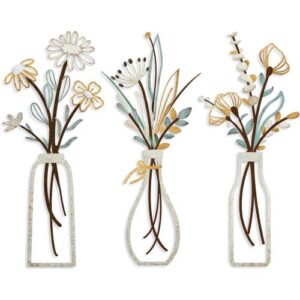 Pigort 3 Pieces Metal Flowers